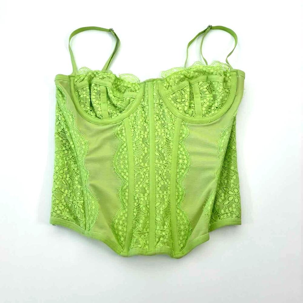 Urban Outfitters Out From Under Modern Love Lime Green Corset - Size M